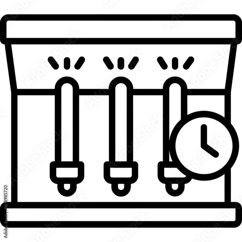 Uv exposure box outline icon vector
