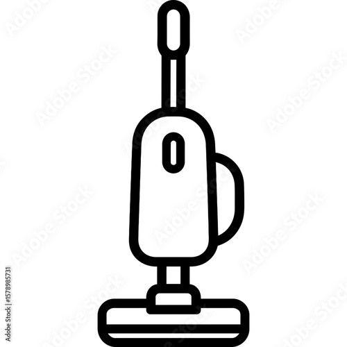 Vacuum cleaner upright outline icon vector