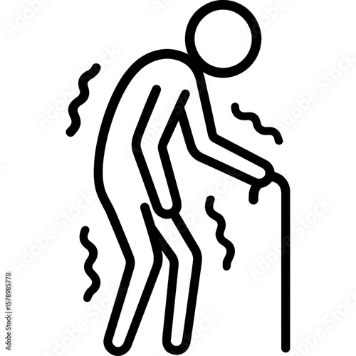 Weak person outline icon vector