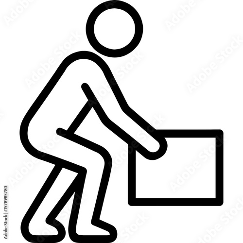 Person lifting weight outline icon vector