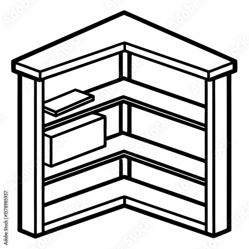vector illustration of a rack of a shelf