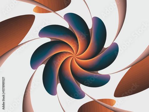 Abstract Spiral Design with Vibrant Colors and Intricate Shapes.