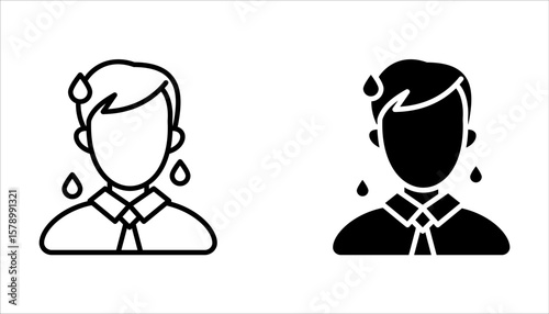 sweating icon set, vector illustration on white background.