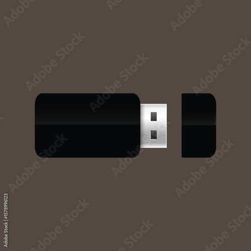 usb flash memory drive for computer and safe data illustration vector design 