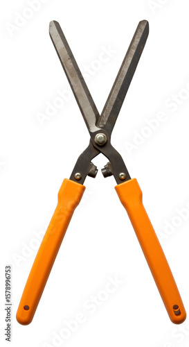Isolated Image of Gardening Trimmer Hedger Shears Tool with Orange Handle