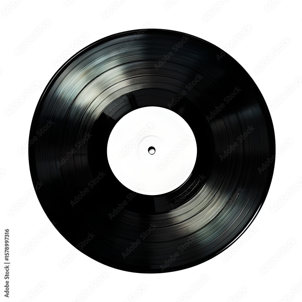 Obraz premium Analog record disc isolated on white transparent background high resolution