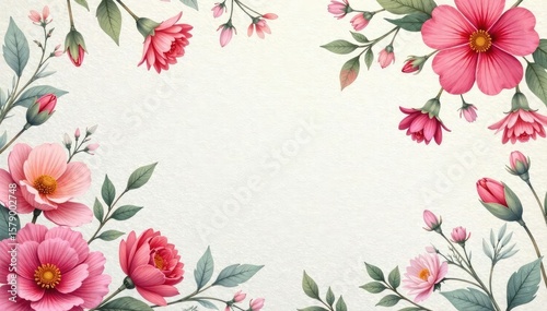 Delicate watercolor floral pattern on textured paper, floral pattern, texture, blossom