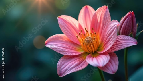 Abstract late-blooming flower close-up, showing intricate details, unique, botany, fall