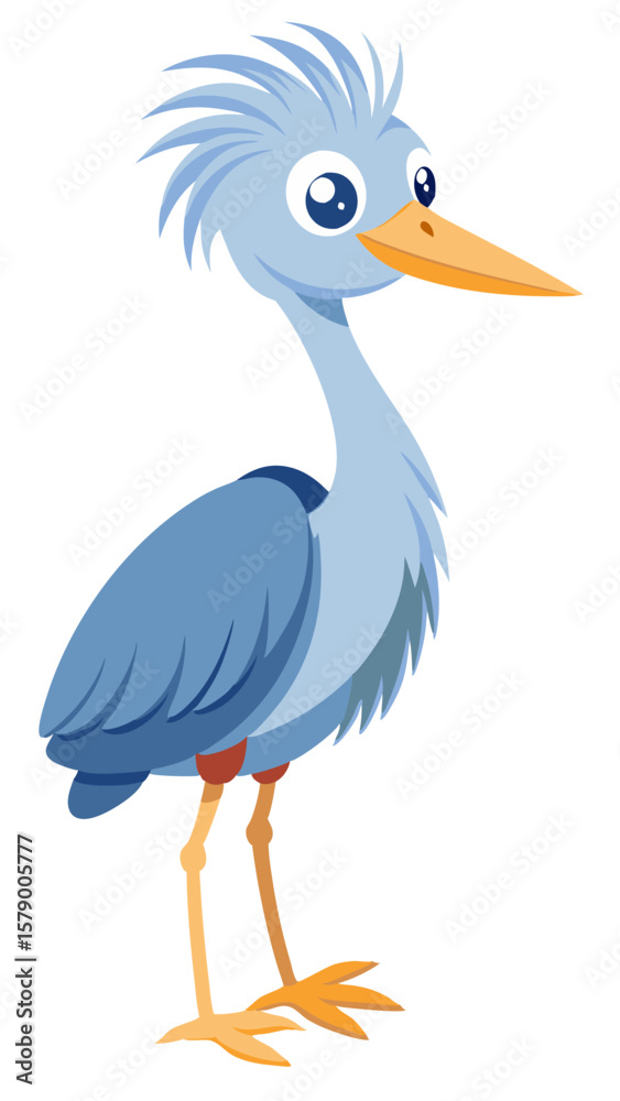 Fototapeta premium blue heron cartoon