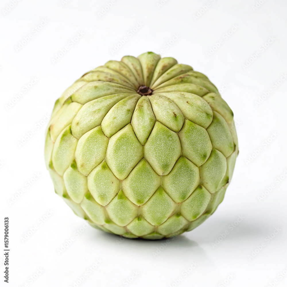 Fototapeta premium Fresh green apple isolated on a white background, a delicious and healthy tropical fruit