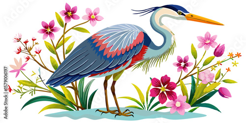 heron on a tree branch