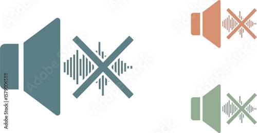 No sound icon muted speaker volume off audio disabled silence symbol notification quiet mode design