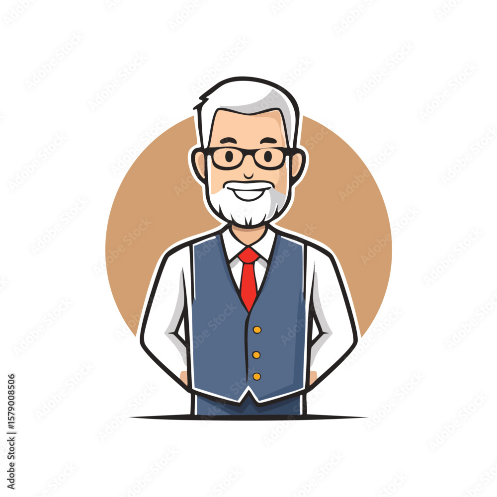 Simple Vector Father Illustration in Thick Line Logo Style Simple Vector Father Illustration in Thick Line Logo Style