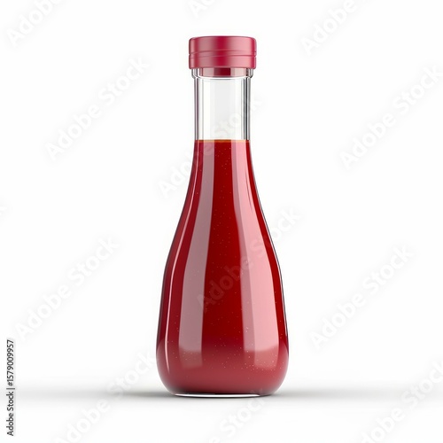 Wallpaper Mural Glass sauce bottle with red cap containing ketchup or hot sauce, isolated on white background Torontodigital.ca