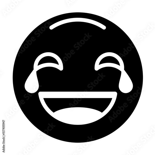 Laughing Out Loud Emoji: A universally recognizable emoji illustration captures pure, unadulterated mirth through its gleeful expression.
