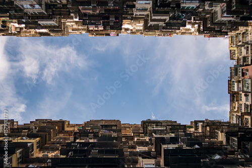 City buildings seen from below