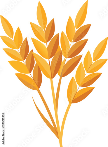 Fresh Fruit Slice Graphics Golden Wheat Stalks, Harvest Season, Agriculture, Nature, Farming, Rural, Food, Bakery, Bread, Cereal, Grains, Golden,...
