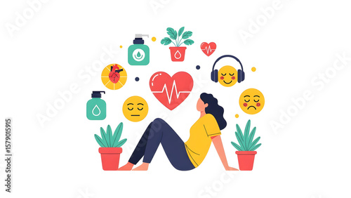 Mental Health Awareness – Young Woman Navigating Emotions and Self-Care