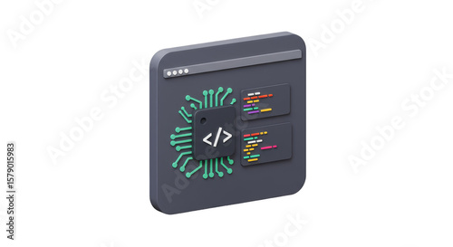 Isometric Coding Software Development Internet Browser with Technology