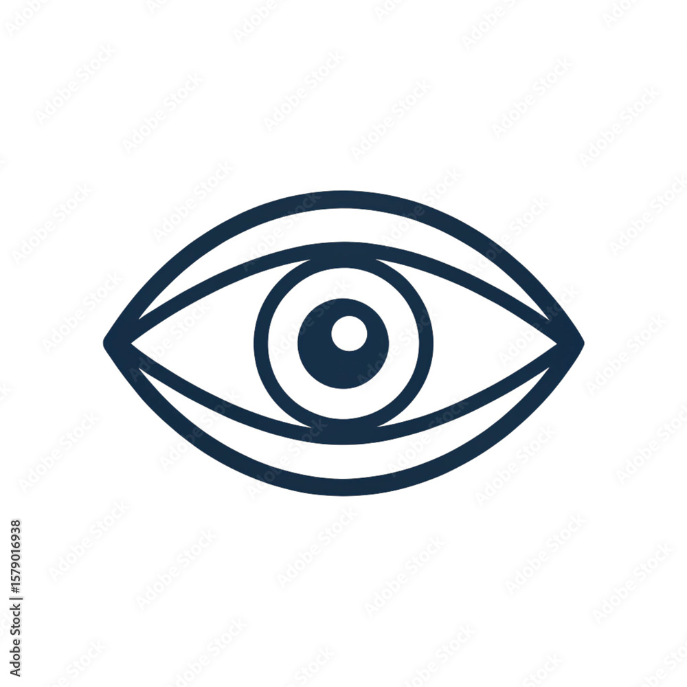 Obraz premium Minimal Eye Icon – Flat Vision, Visibility, Privacy, and View Access Symbol
