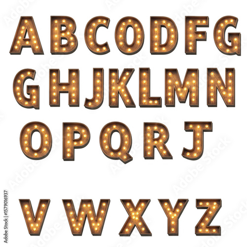 Marquee Letters Alphabet Typography Font Text Isolated Transparent PNG