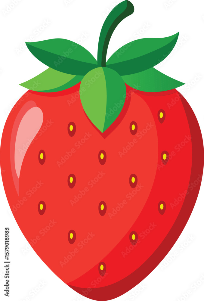 Obraz premium Fresh Fruit Slice Graphics Delicious Red Strawberry Fruit Illustration, Perfect for Summer Recipes and Designs