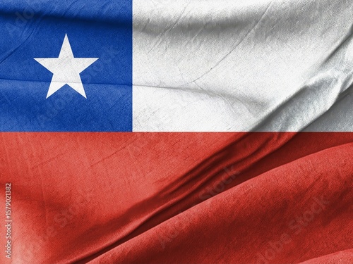 Waving Chilean Flag in the Breeze