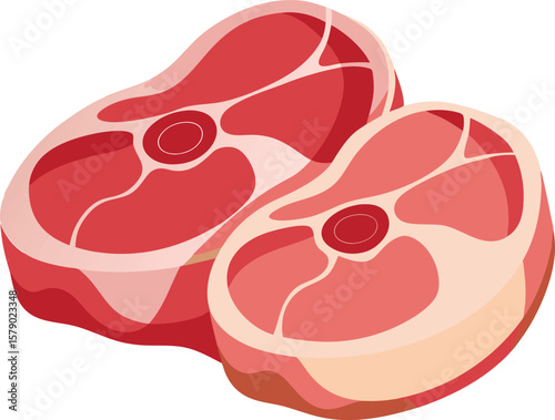 Seafood Platter Design Graphics Two Juicy Raw Beef Steaks, Ready for Grilling or Pan-Frying, Perfect for a Delicious Meal
