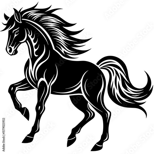 horse silhouette vector