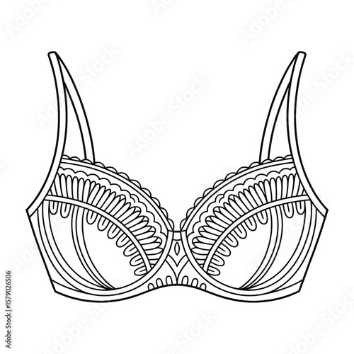 A beautiful line drawing art bra coloring page design