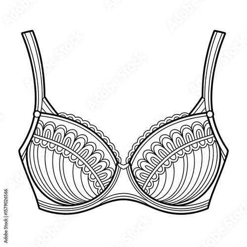 Illustration vector of a bra coloring page