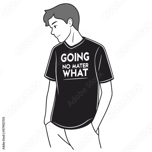Motivational T-Shirt Design: 'Going No Matter What'