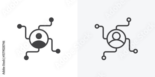 Affiliate marketing icon. collection of editable stroke line and solid flat styles.