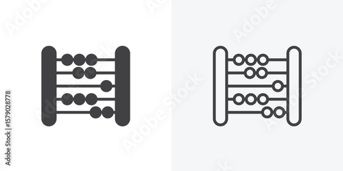Abacus icon. collection of editable stroke line and solid flat styles.