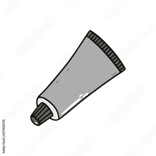 Applying sunscreen from tube .