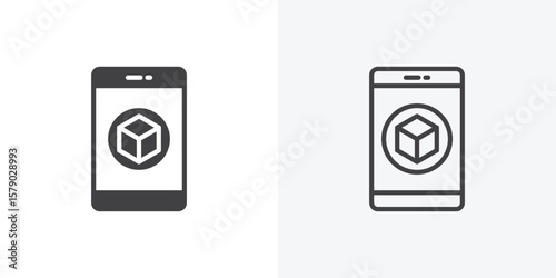 Ar apps icon. collection of editable stroke line and solid flat styles.