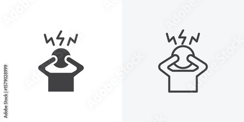 Anxiety icon. collection of editable stroke line and solid flat styles.