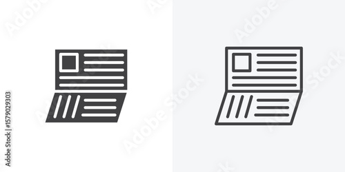 Bankbook icon. collection of editable stroke line and solid flat styles.
