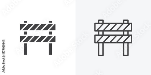 Barrier icon. collection of editable stroke line and solid flat styles.