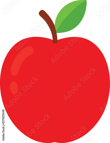 Herbal Tea Steam Aromatics Simple Red Apple Icon, Flat Design, Fruit Illustration, Graphic Element, Vector Image, Digital Art, Clean...