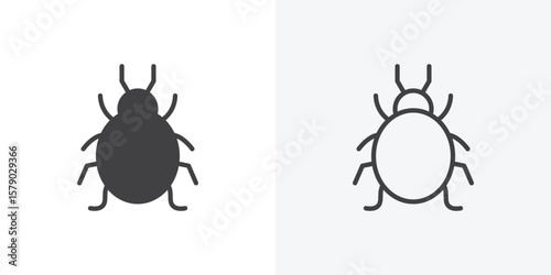 Bedbug icon. collection of editable stroke line and solid flat styles.