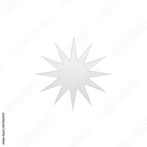 A single white starburst shape centered against a transparent background