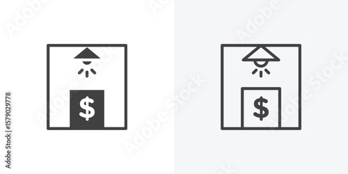 Business incubator icon. collection of editable stroke line and solid flat styles.