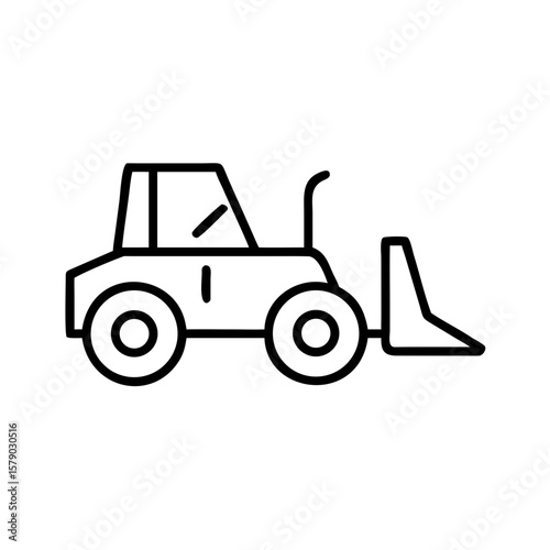 Outline of a wheel loader truck with front loader attachment  