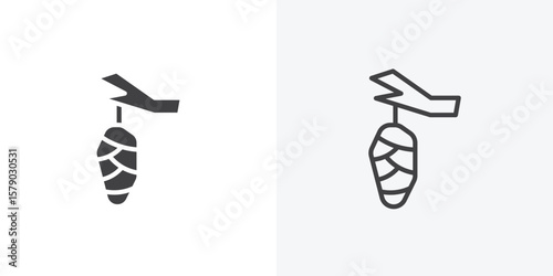 Cocoon icon. collection of editable stroke line and solid flat styles.