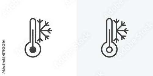 Cold icon. collection of editable stroke line and solid flat styles.