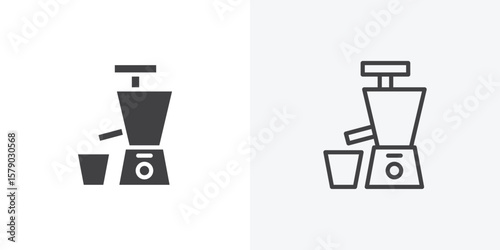 Cold pressed juicer icon. collection of editable stroke line and solid flat styles.