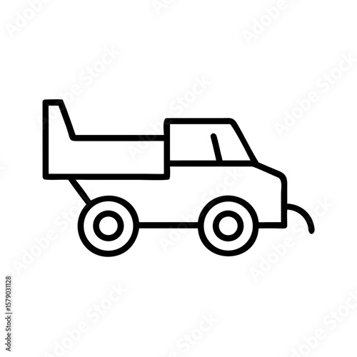 Outline of a combine harvester vehicle in simple design  