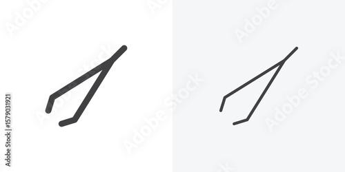 Eyebrow tweezers icon. collection of editable stroke line and solid flat styles.