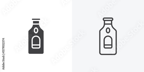 Gin icon. collection of editable stroke line and solid flat styles.